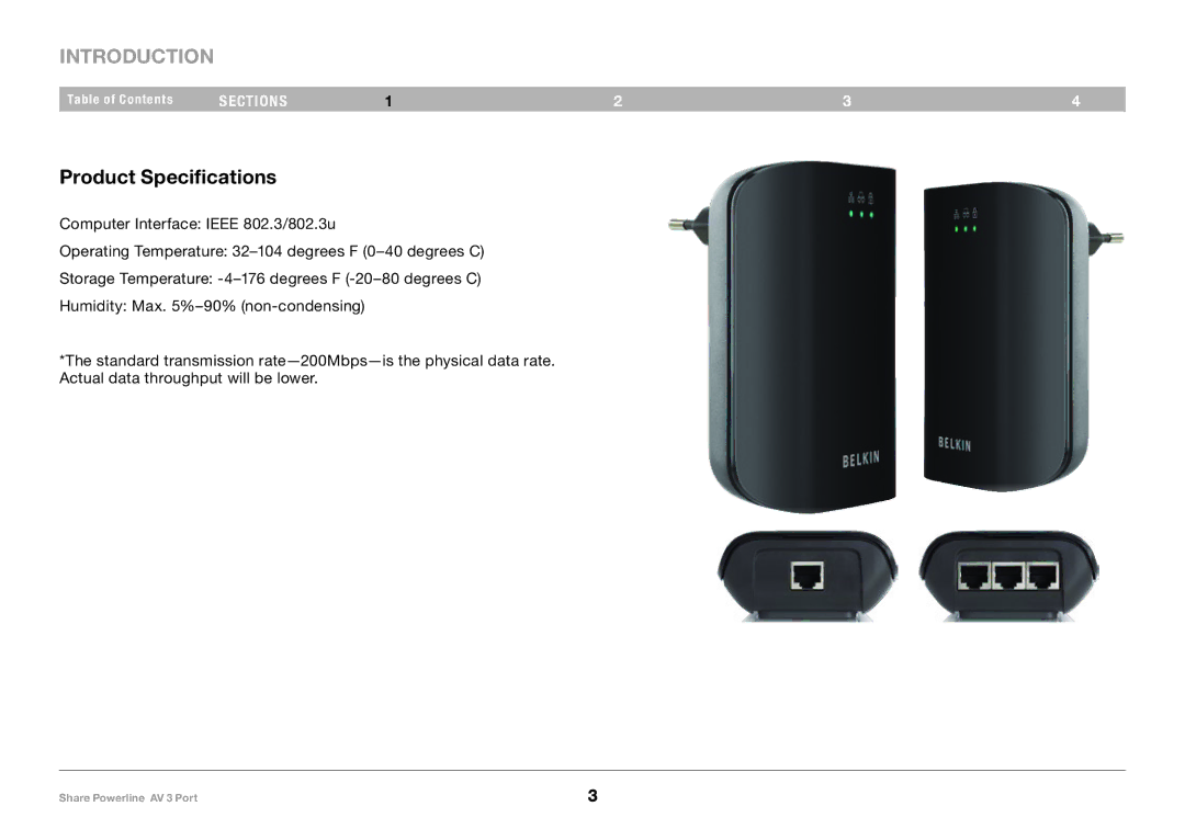 Belkin F5D4081 user manual Product Specifications 