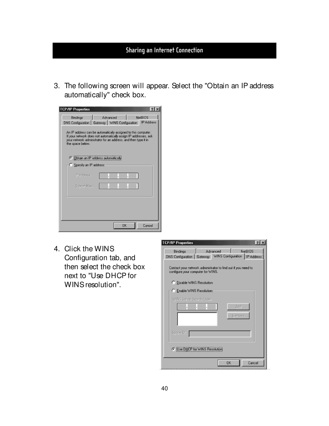 Belkin F5D5000t manual Sharing an Internet Connection 