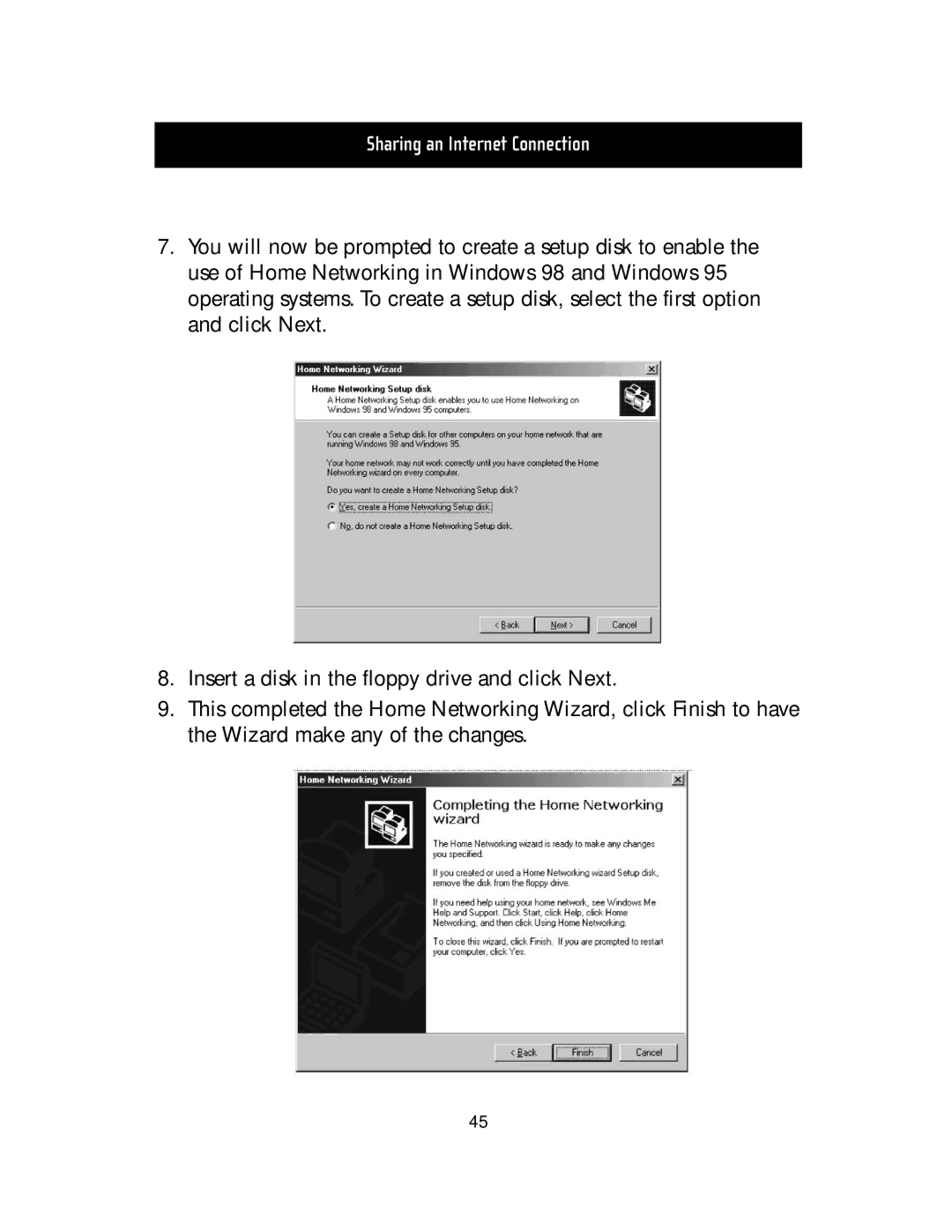 Belkin F5D5000t manual Sharing an Internet Connection 