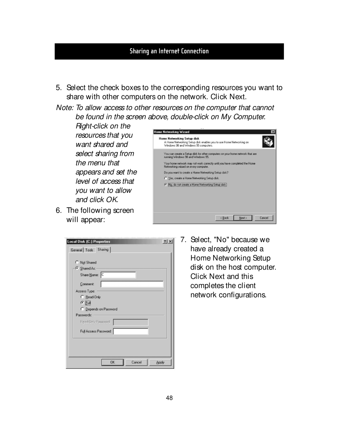 Belkin F5D5000t manual Sharing an Internet Connection 