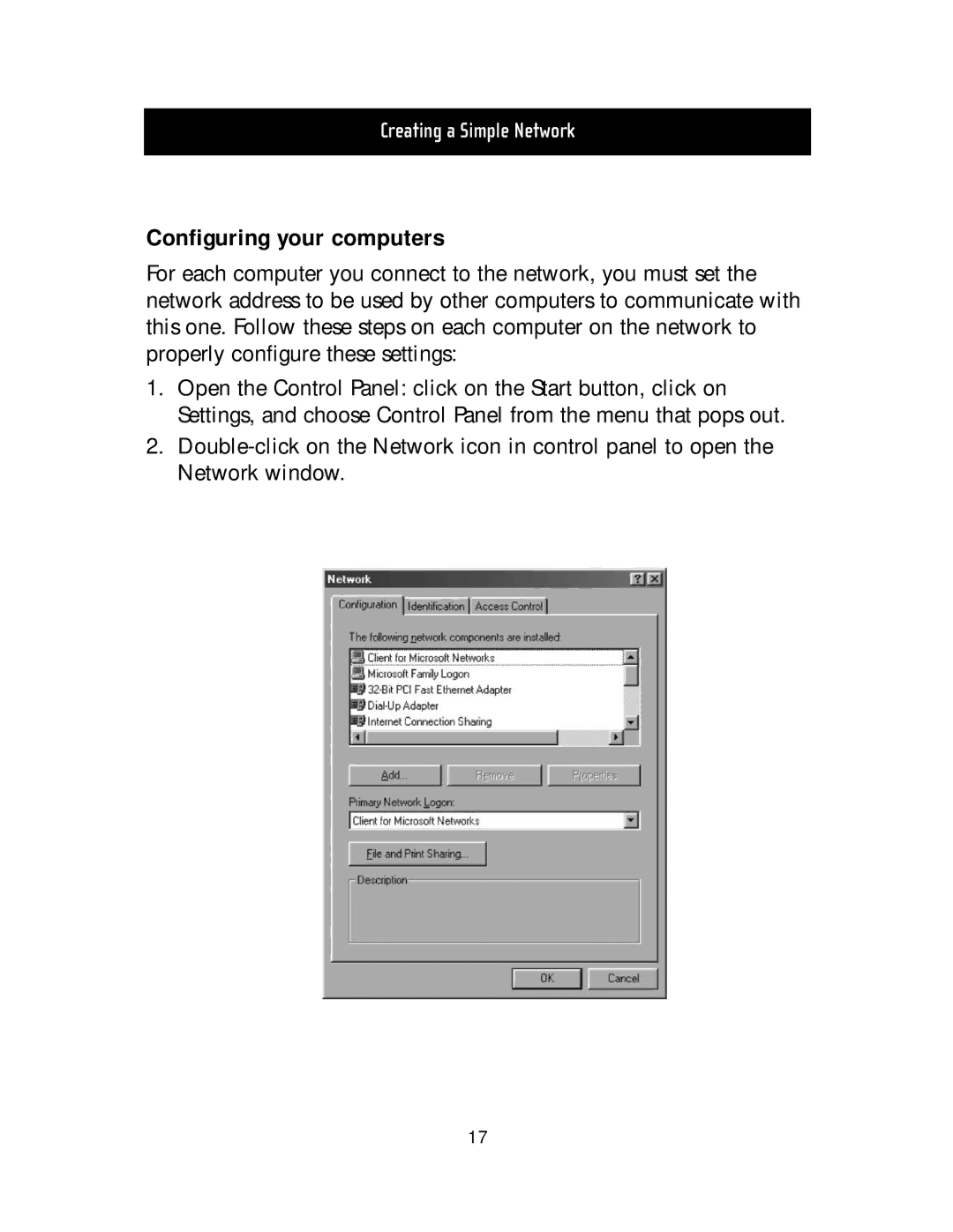 Belkin F5D5020T manual Configuring your computers 