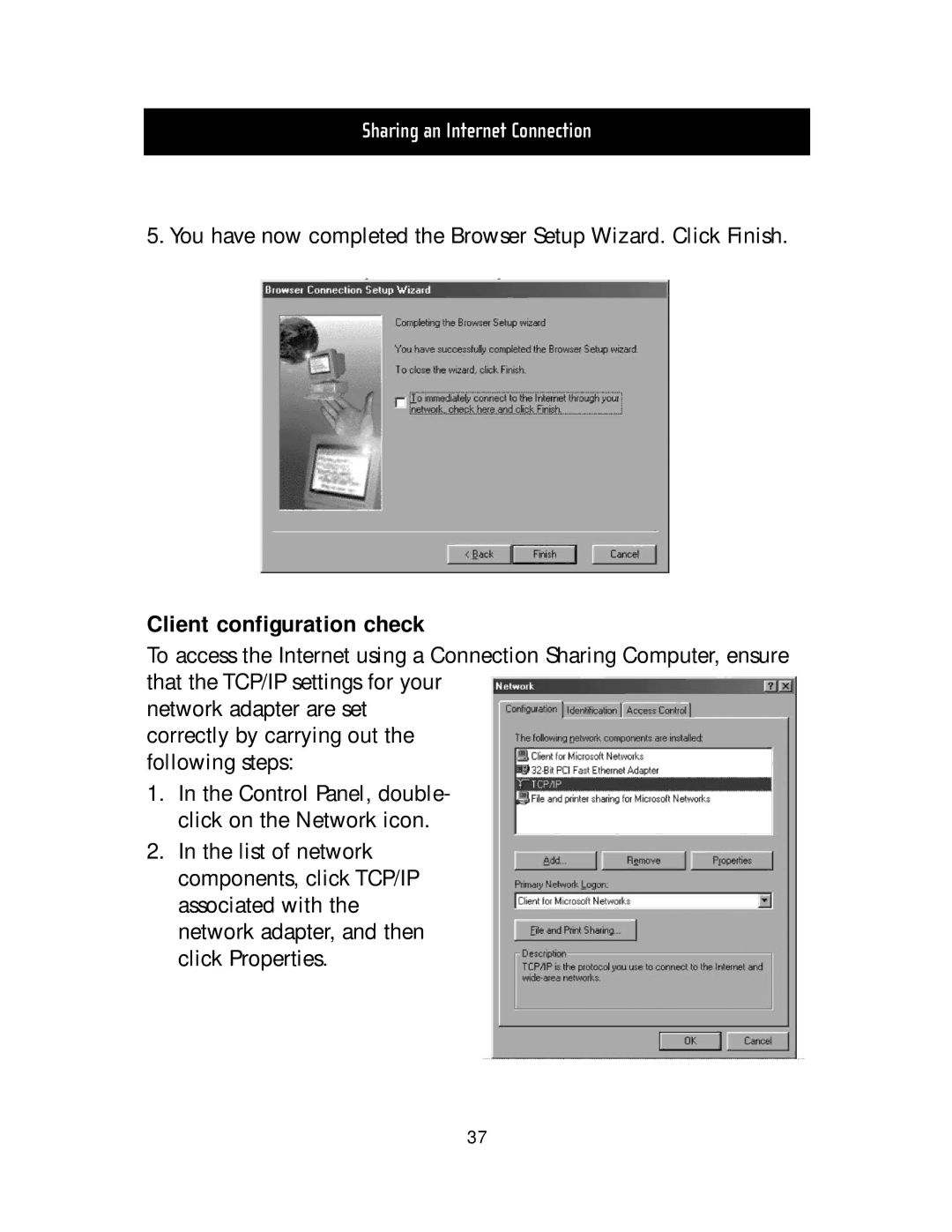 Belkin F5D5020T manual Client configuration check 