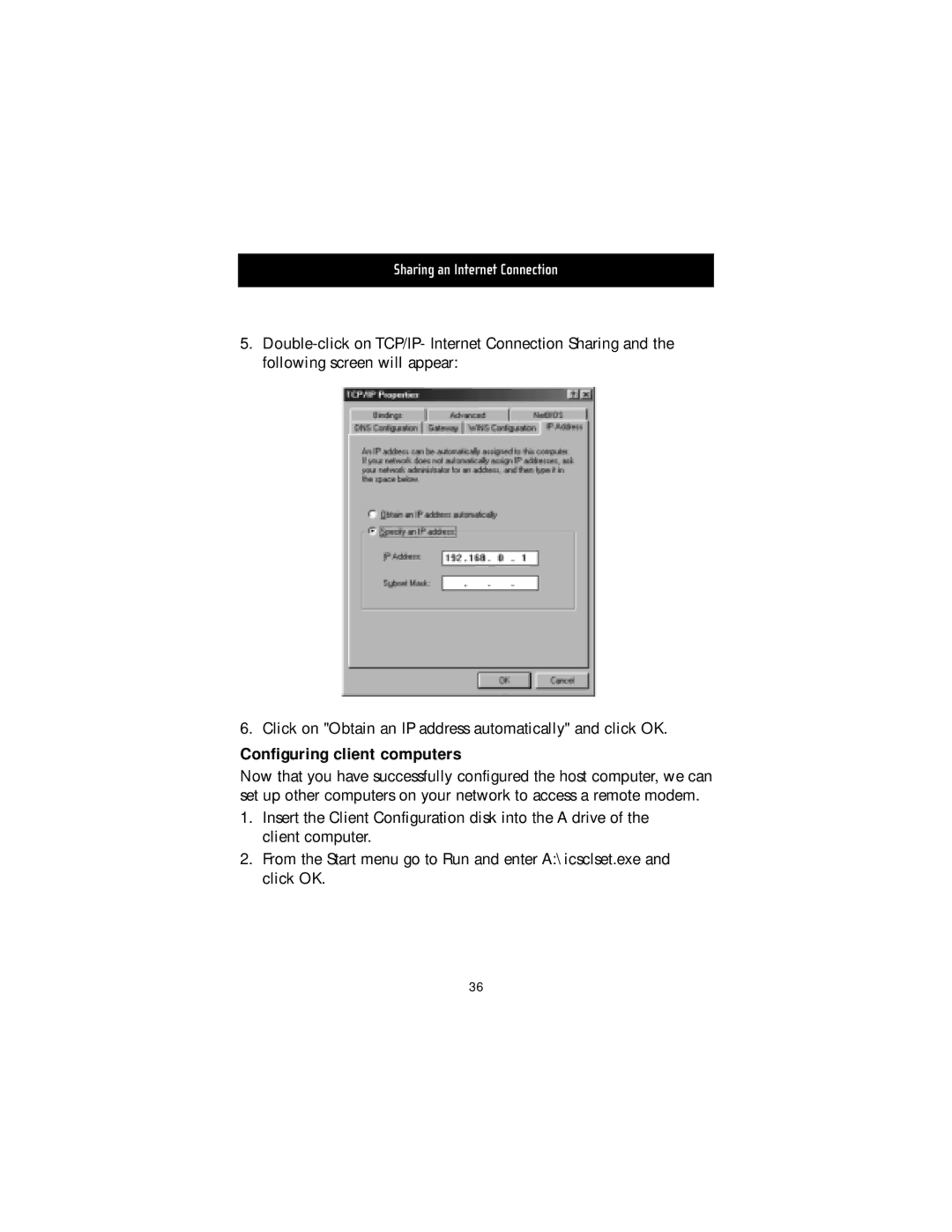 Belkin F5D5050 manual Configuring client computers 