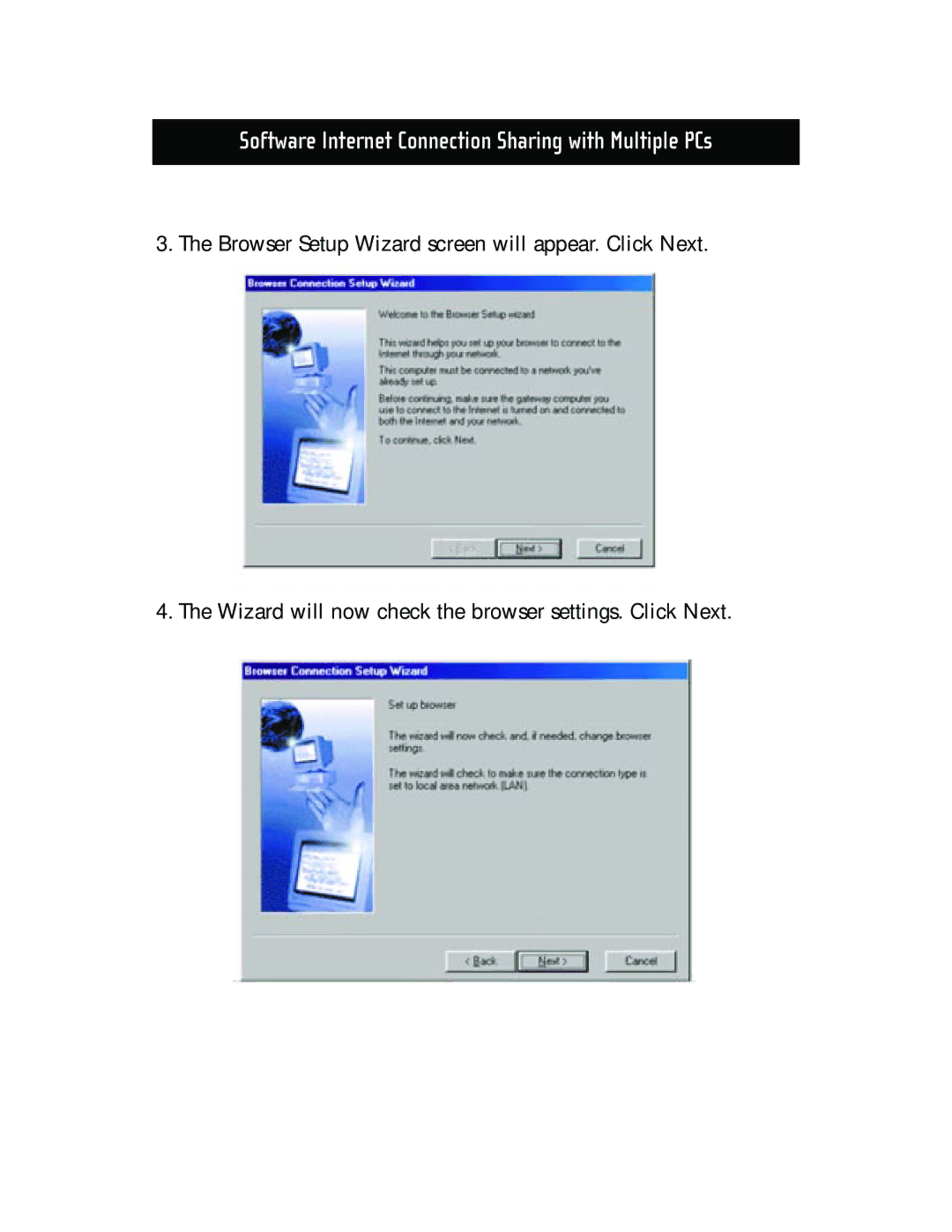 Belkin F5D5130-5, F5D5130-8 manual Software Internet Connection Sharing with Multiple PCs 