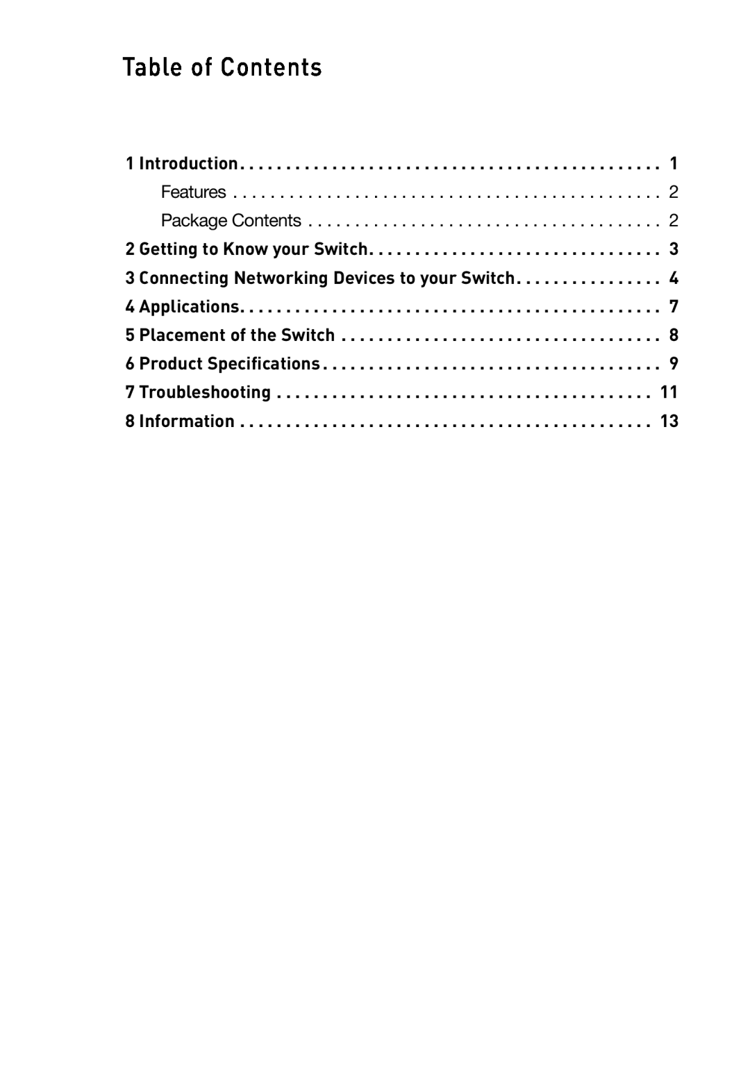 Belkin F5D5141-5 manual Table of Contents 