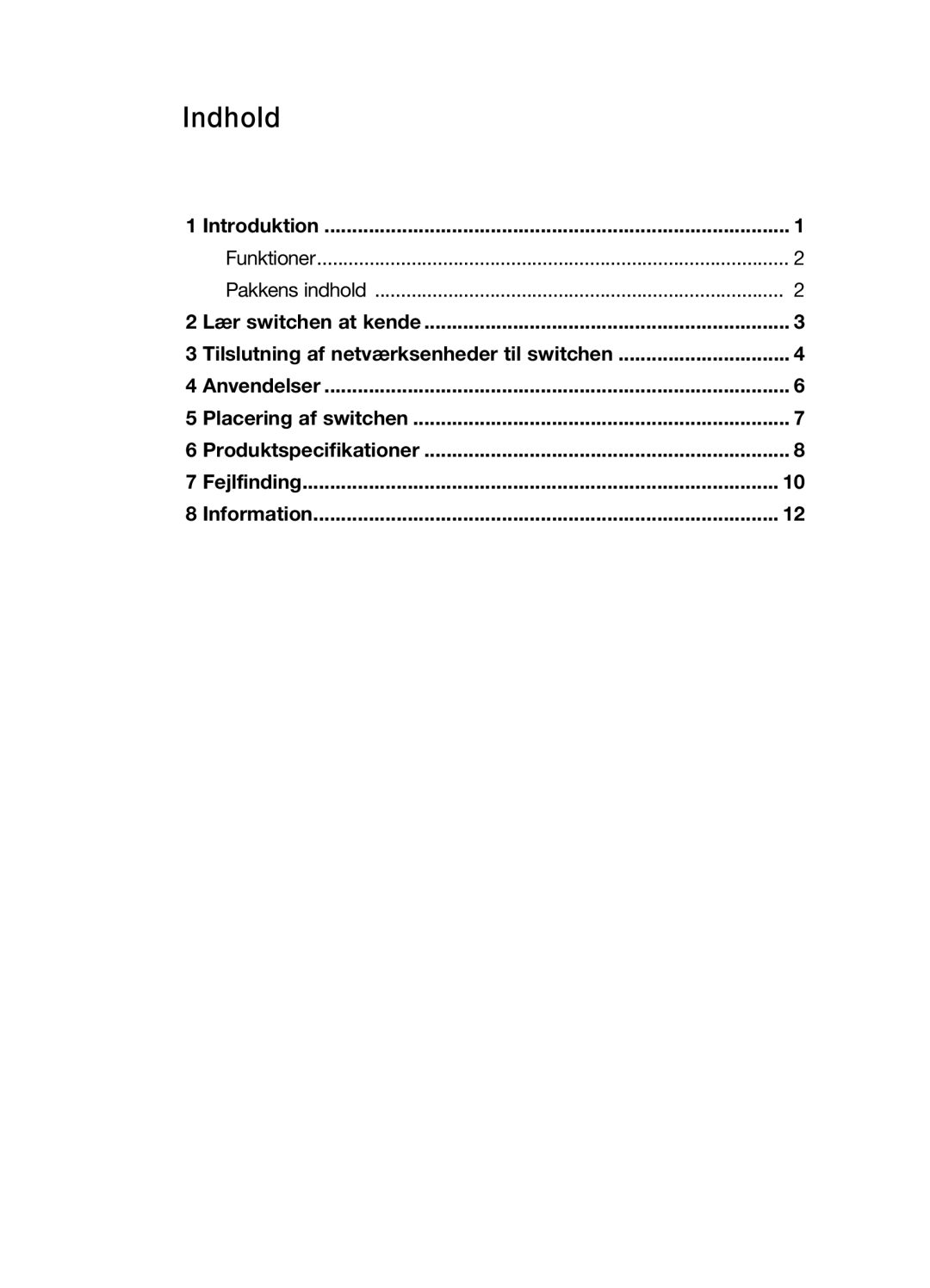 Belkin F5D5141uk16 user manual Indhold 