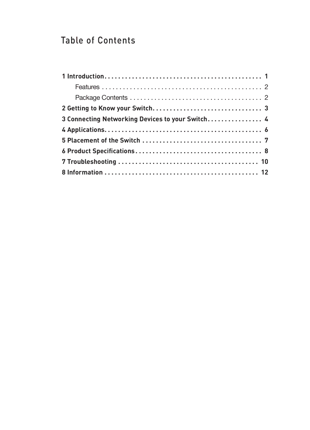 Belkin F5D5141uk16 user manual Table of Contents 