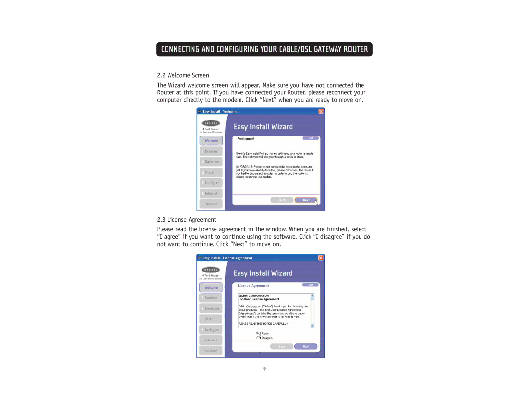 Belkin F5D5231-4 user manual Welcome Screen 