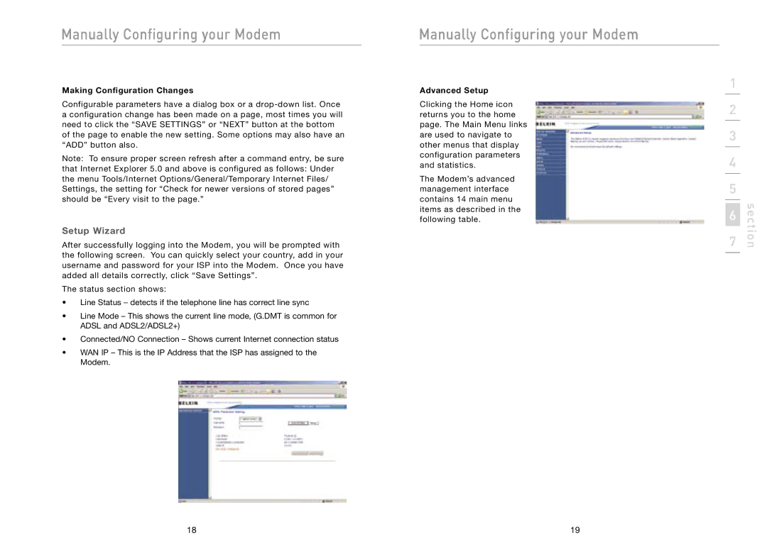 Belkin F5D5730au user manual Setup Wizard, Making Configuration Changes 