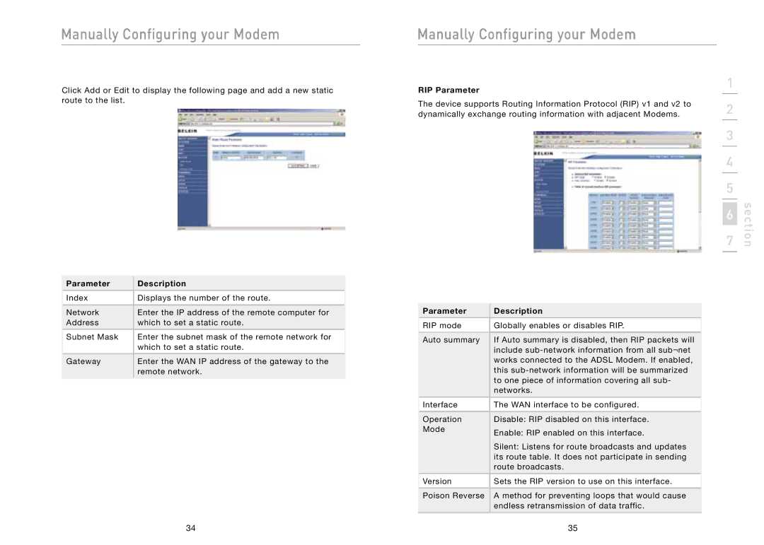 Belkin F5D5730au user manual RIP Parameter 