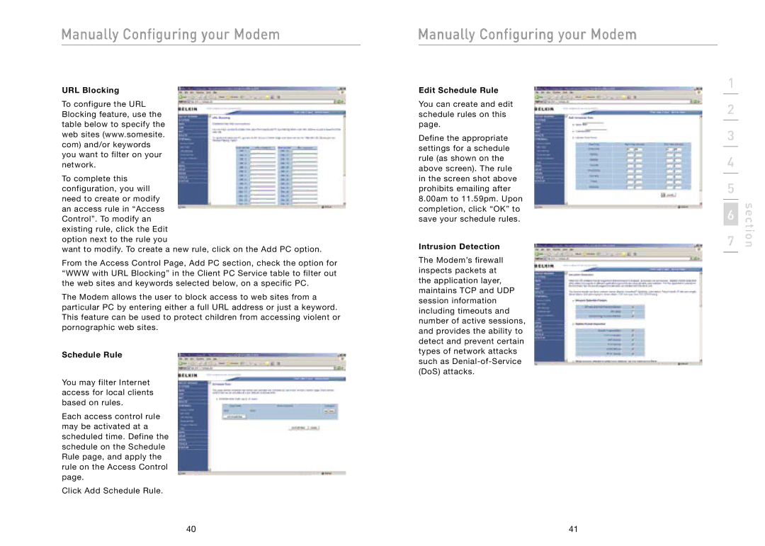 Belkin F5D5730au user manual URL Blocking, Edit Schedule Rule, Intrusion Detection 