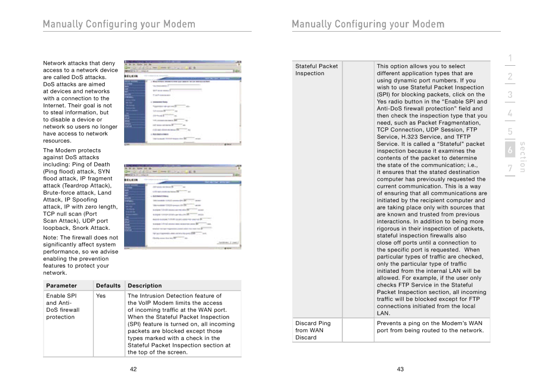 Belkin F5D5730au user manual Parameter Defaults Description, Lan 