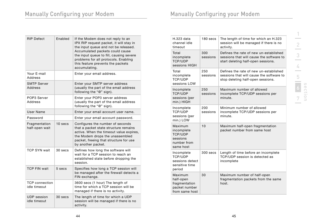 Belkin F5D5730au user manual Tcp/Udp 