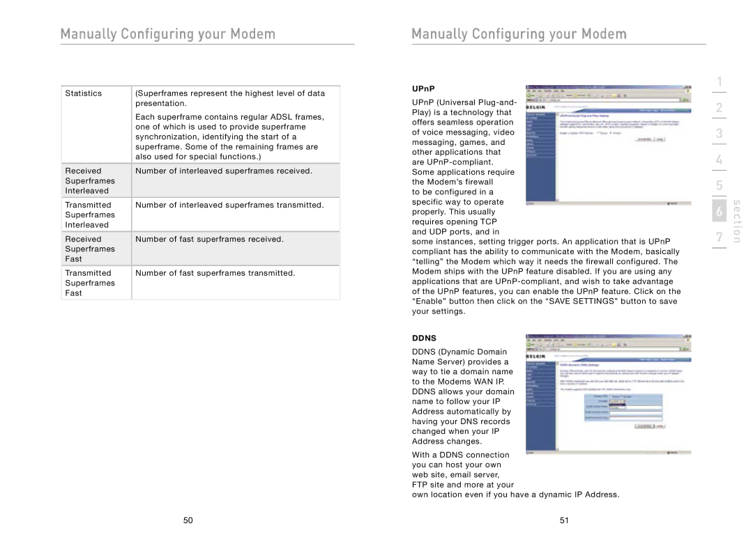 Belkin F5D5730au user manual UPnP, Ddns 