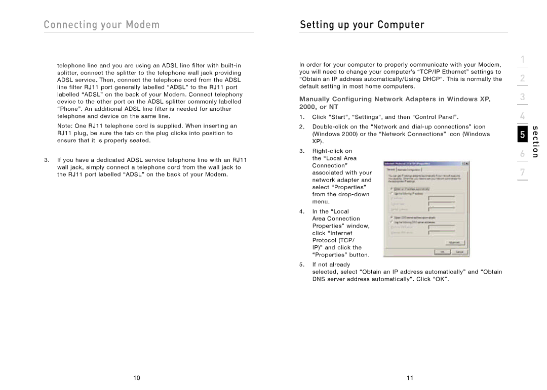 Belkin F5D5730au user manual Setting up your Computer 