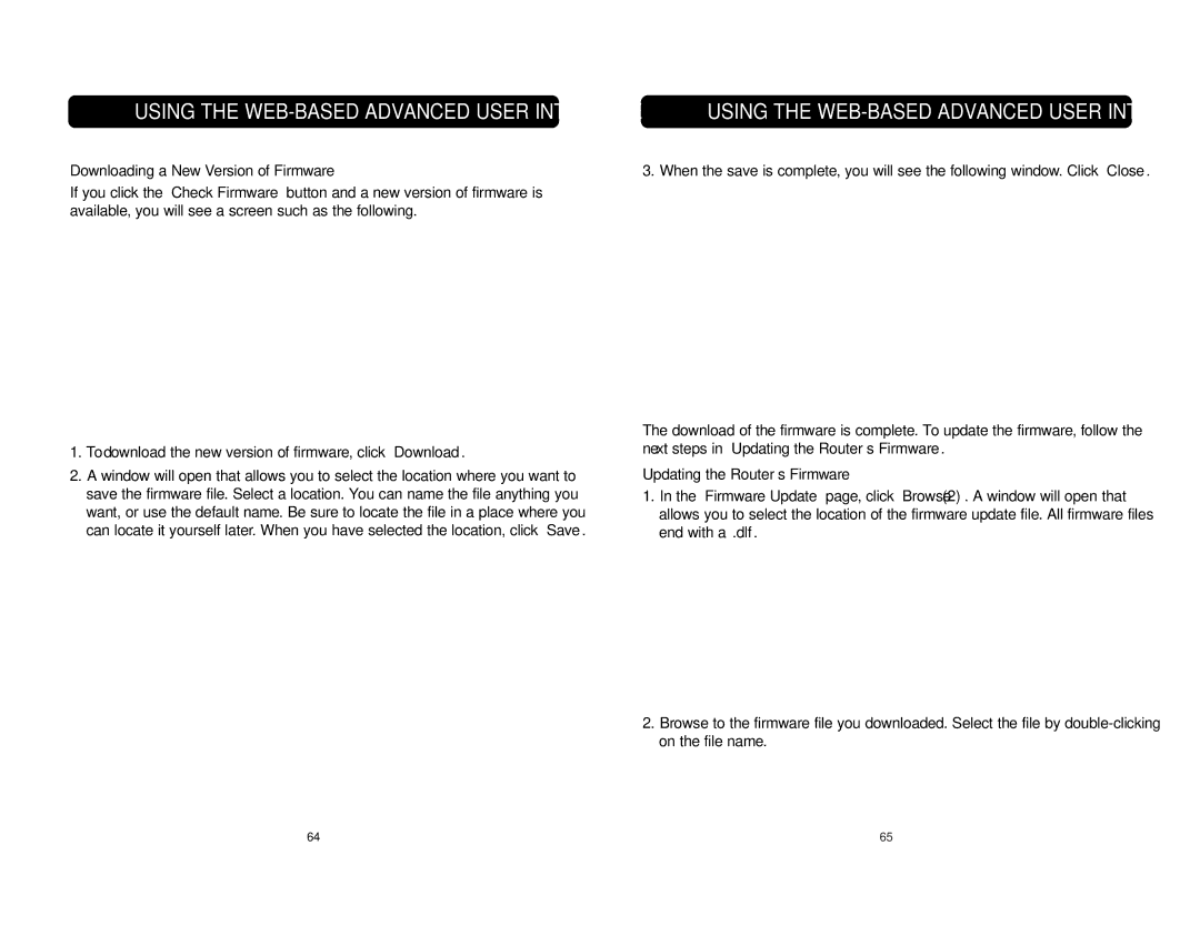 Belkin F5D6231-4 user manual Downloading a New Version of Firmware, Updating the Router’s Firmware 