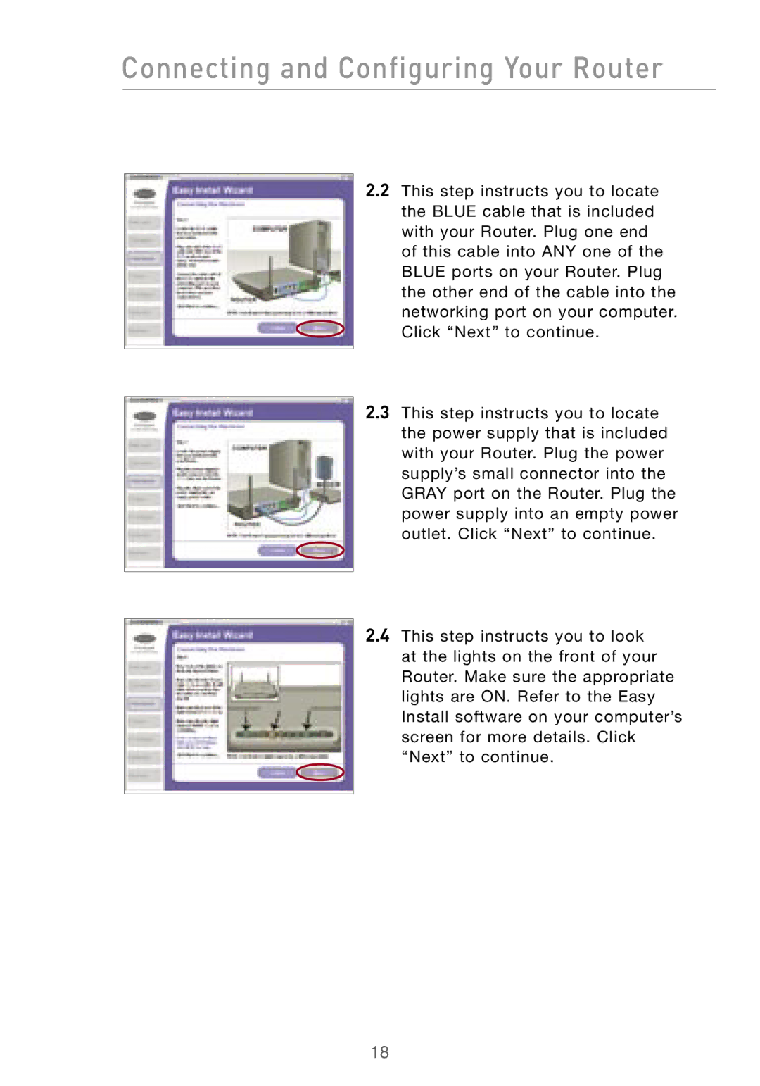 Belkin F5D7000 user manual Connecting and Configuring Your Router 