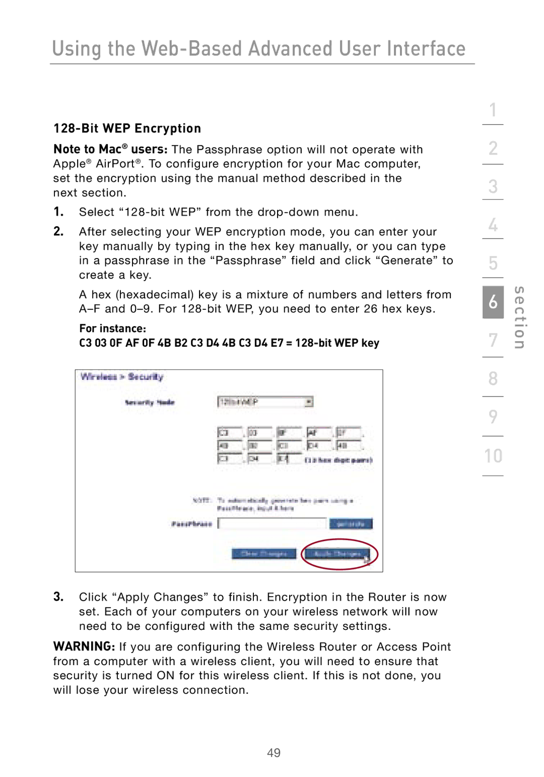 Belkin F5D7000 user manual Using the Web-Based Advanced User Interface 