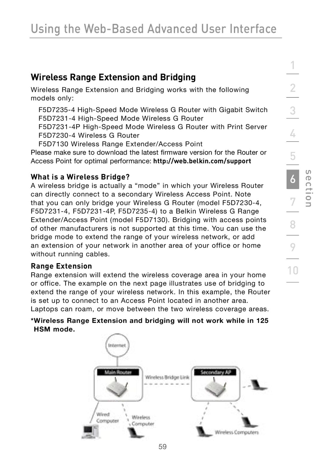 Belkin F5D7000 user manual What is a Wireless Bridge?, Range Extension 