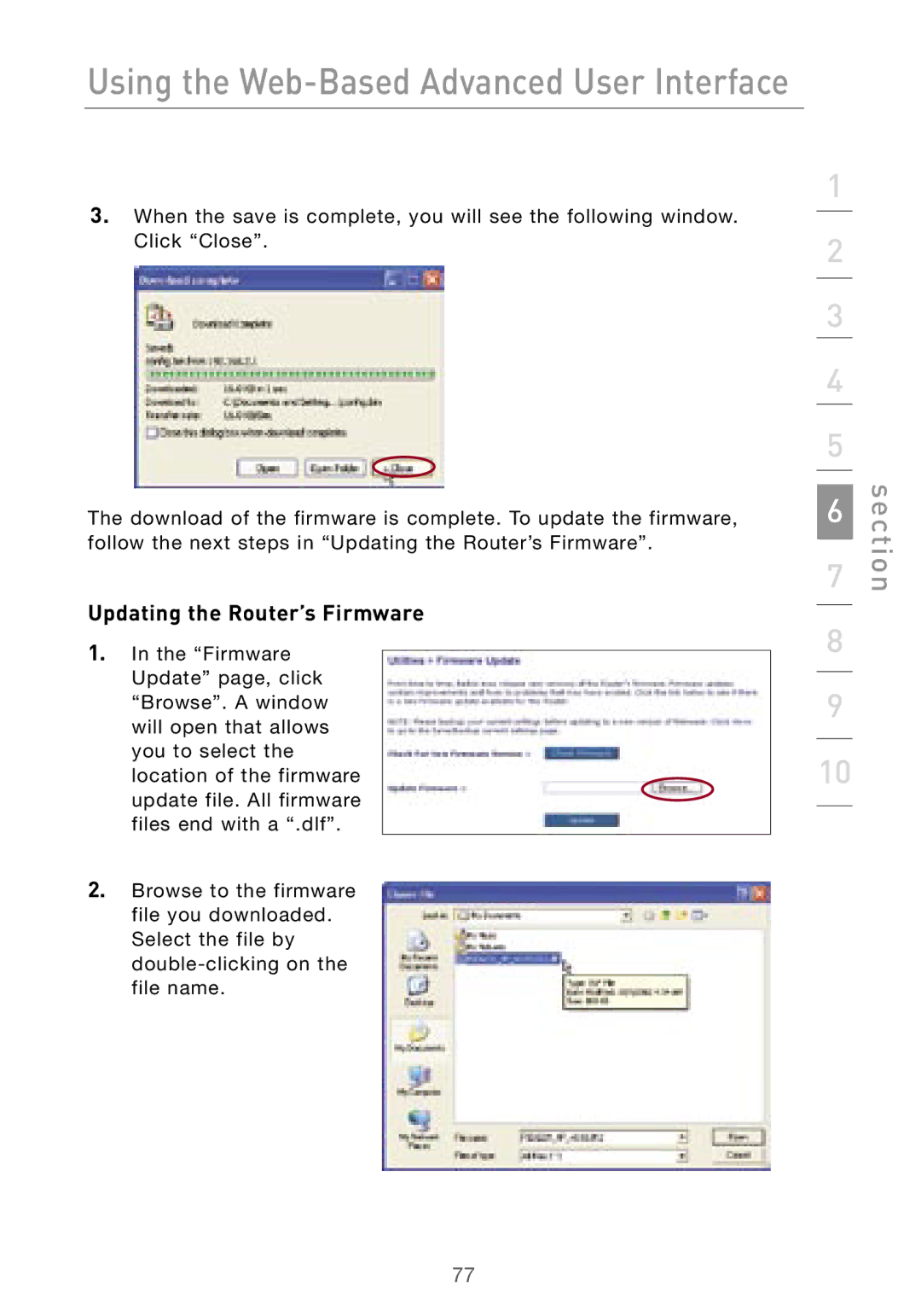 Belkin F5D7000 user manual Updating the Router’s Firmware 