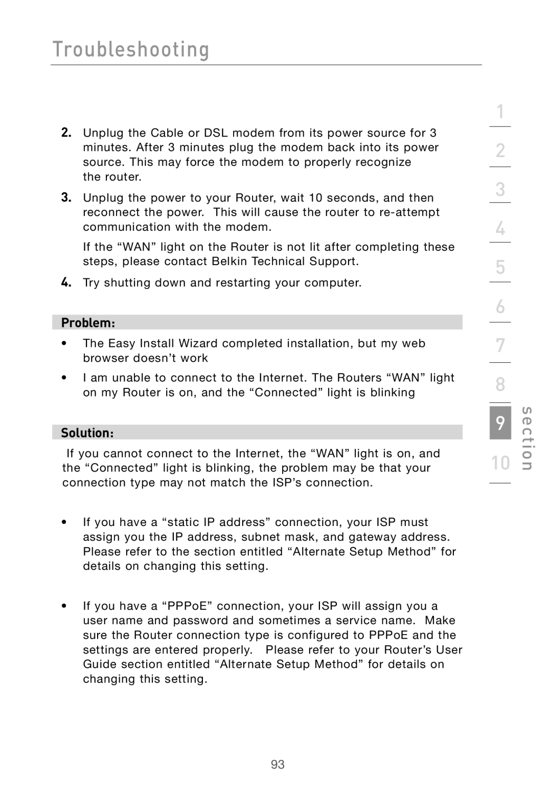 Belkin F5D7000 user manual Section 