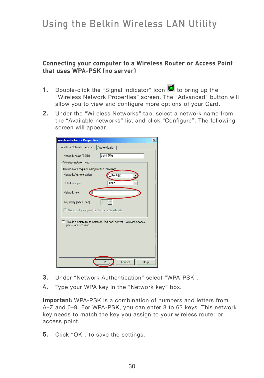 Belkin F5D7001 user manual Using the Belkin Wireless LAN Utility 