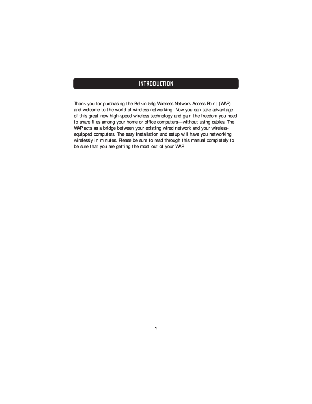 Belkin F5D7130 user manual Introduction 