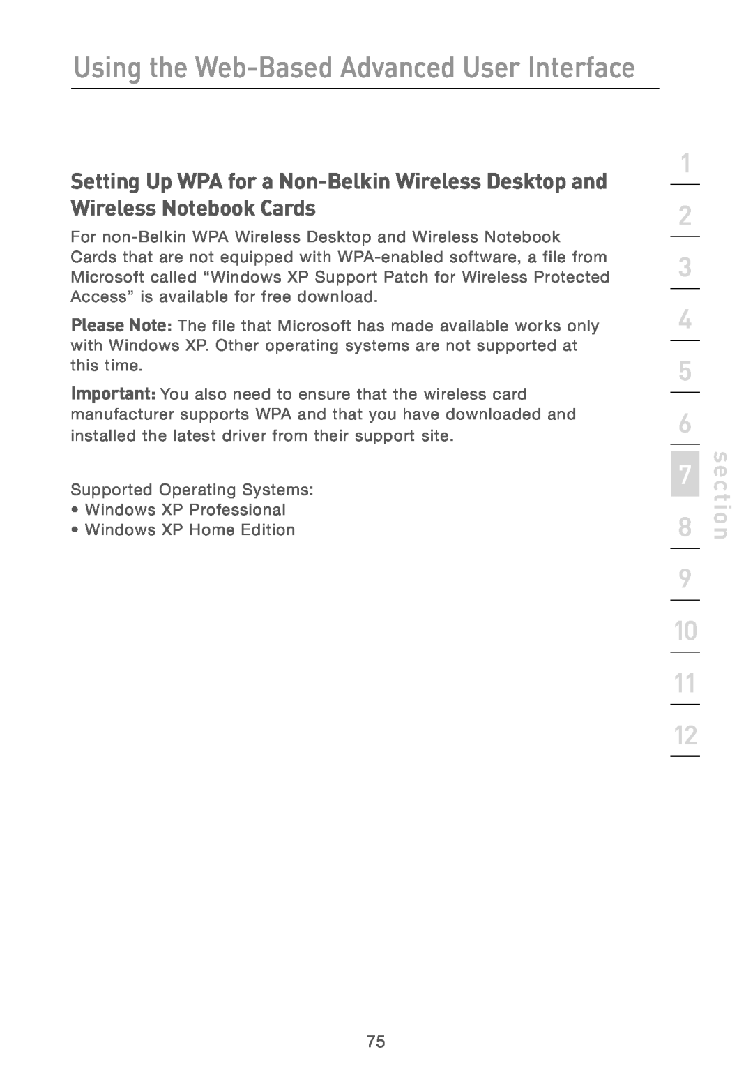 Belkin F5D7230AU4P user manual Using the Web-Based Advanced User Interface, section 