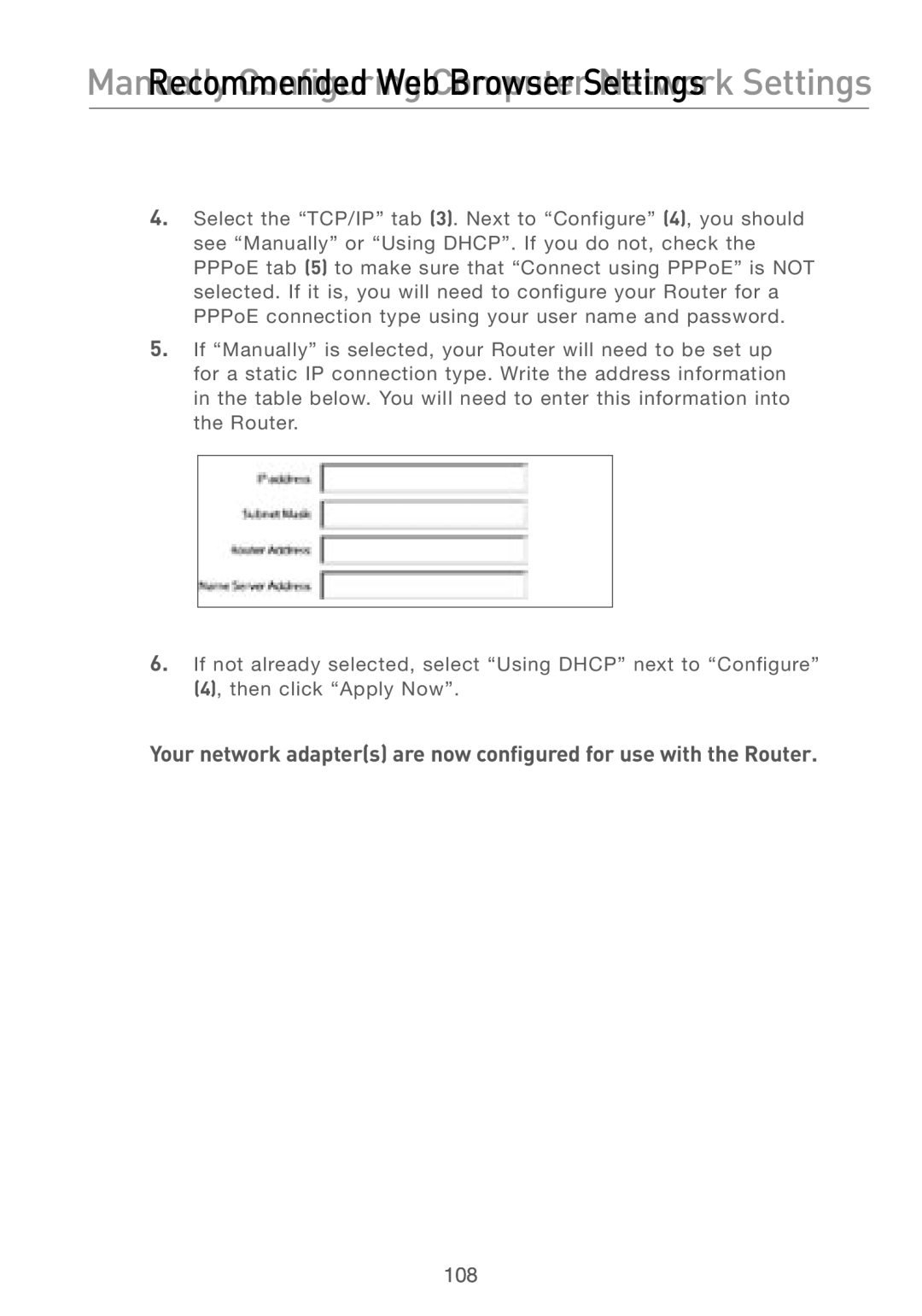 Belkin F5D7230AU4P user manual 108 