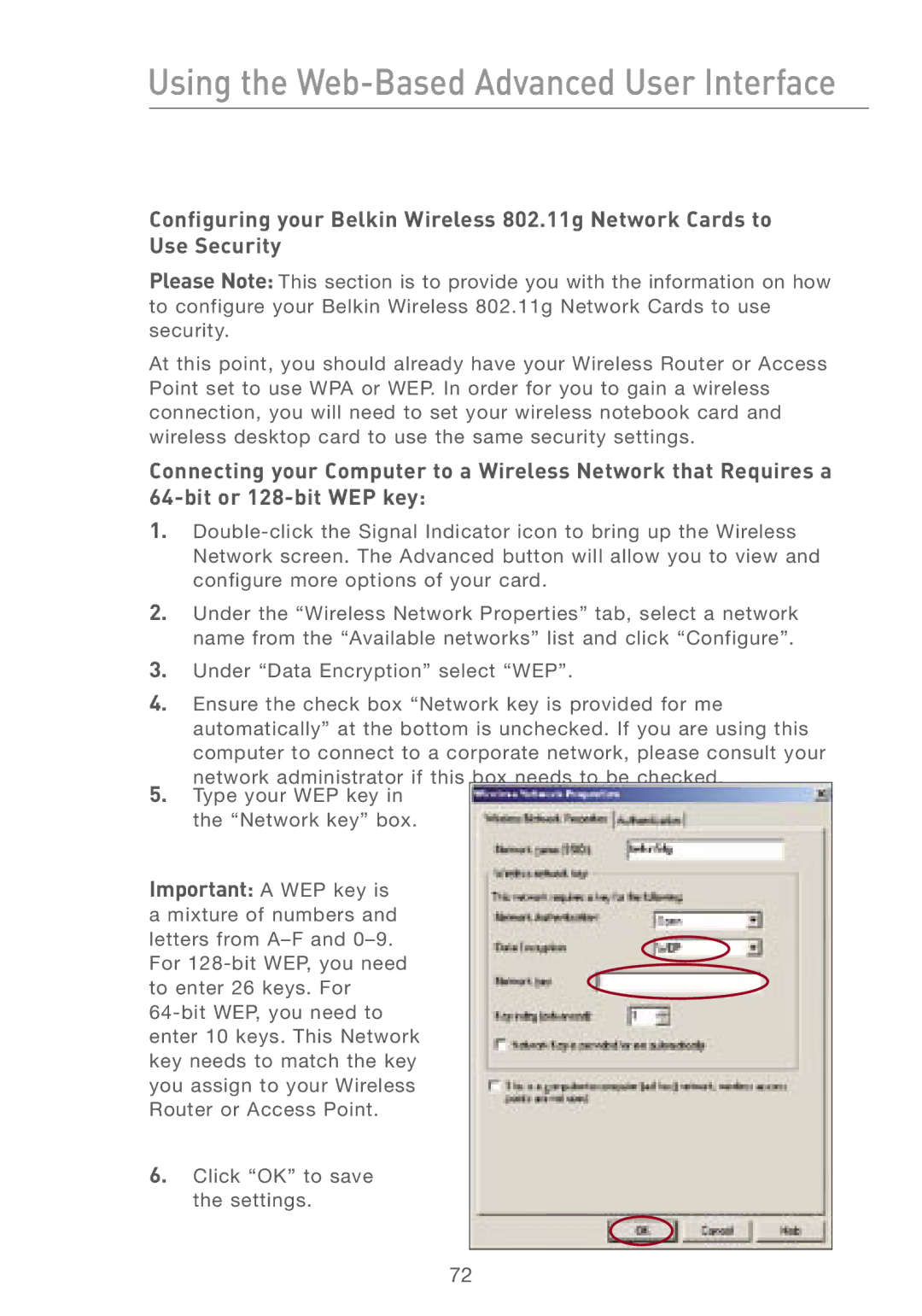 Belkin F5D7230AU4P user manual Using the Web-Based Advanced User Interface 