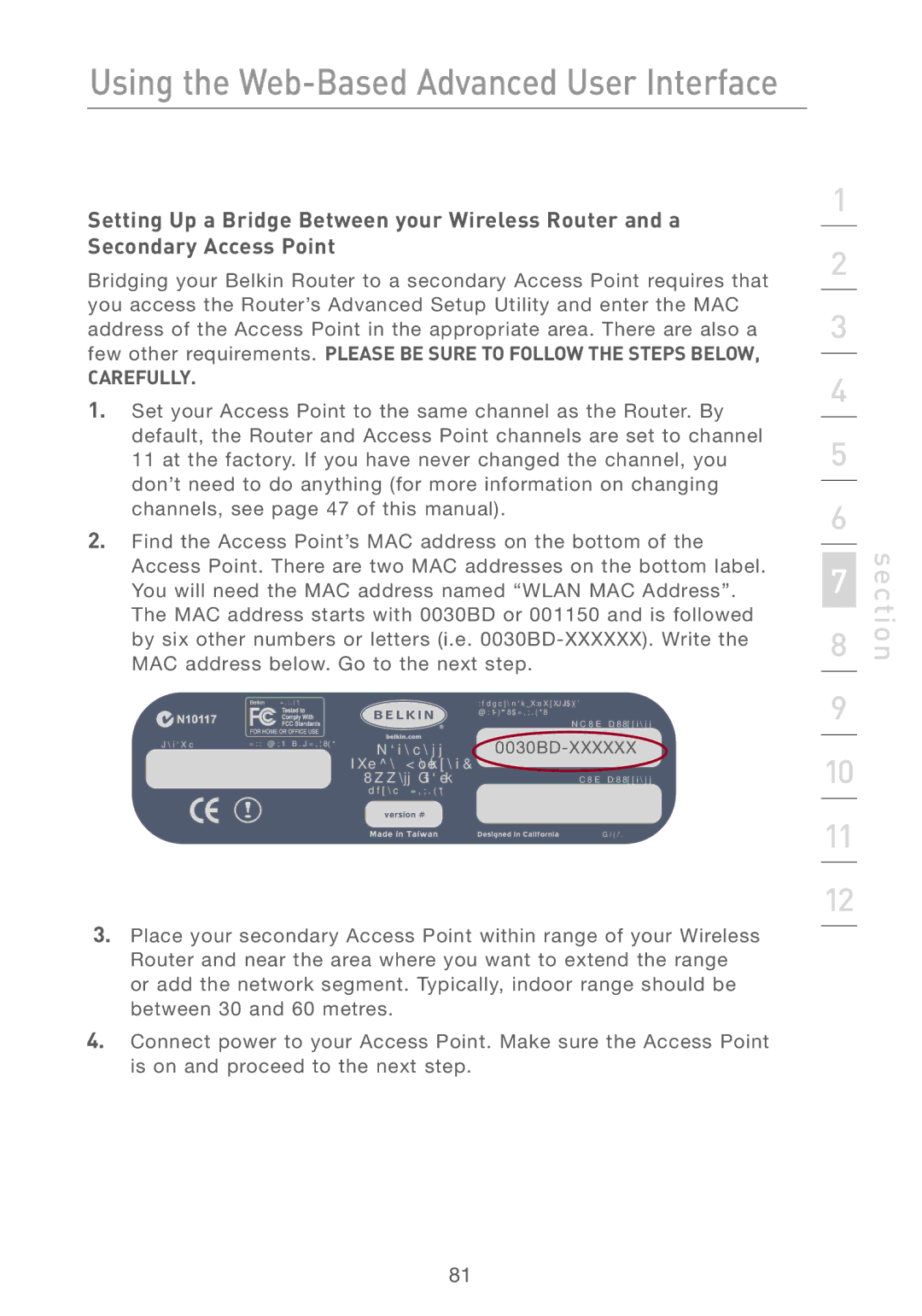 Belkin F5D7230AU4P user manual Carefully 