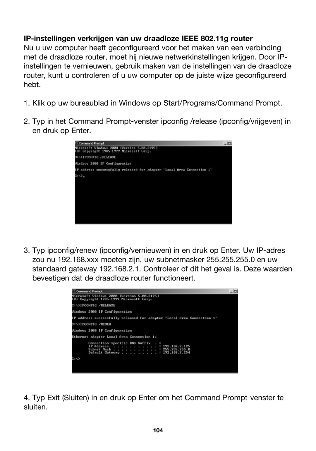 Belkin F5D7230ea4-E, P74847ea-A user manual 104 