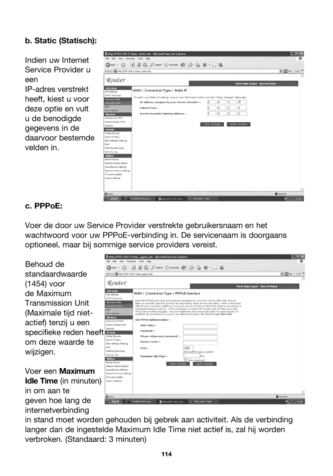 Belkin F5D7230ea4-E, P74847ea-A user manual Static Statisch, PPPoE 