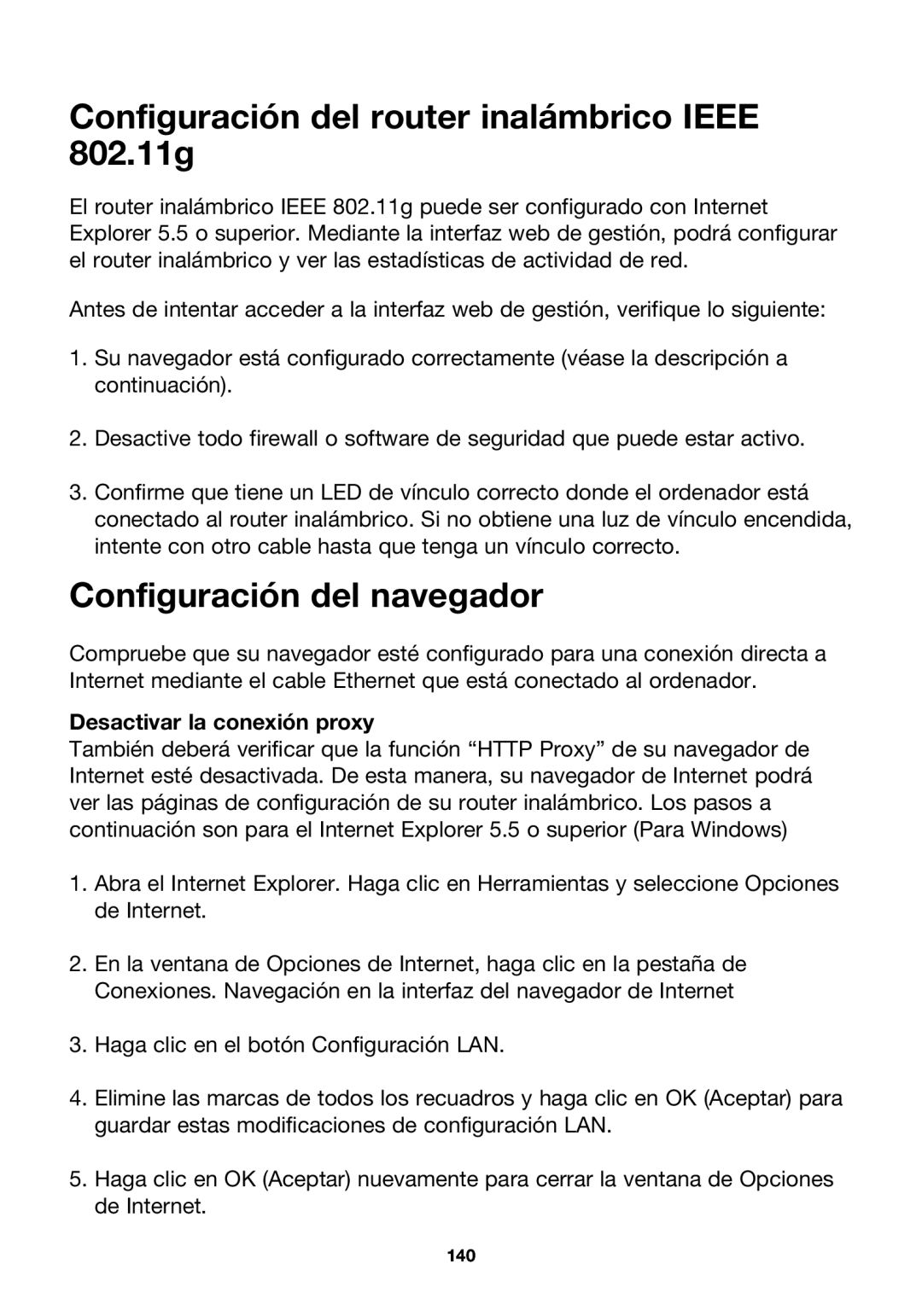 Belkin F5D7230ea4-E, P74847ea-A user manual Configuración del router inalámbrico Ieee 802.11g, Configuración del navegador 