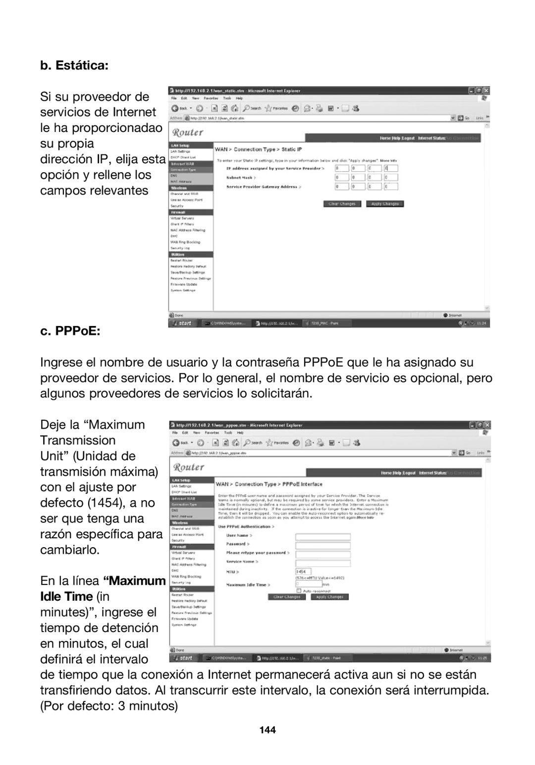 Belkin F5D7230ea4-E, P74847ea-A user manual Estática, PPPoE 