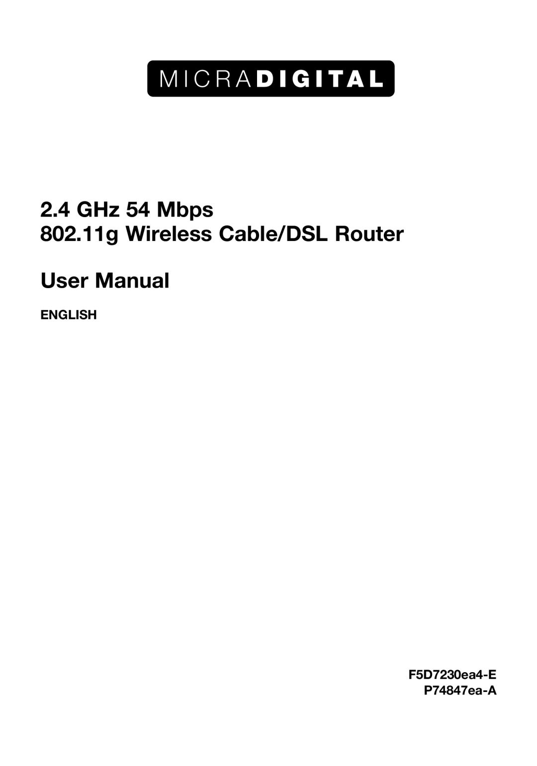 Belkin P74847ea-A, F5D7230ea4-E user manual English 