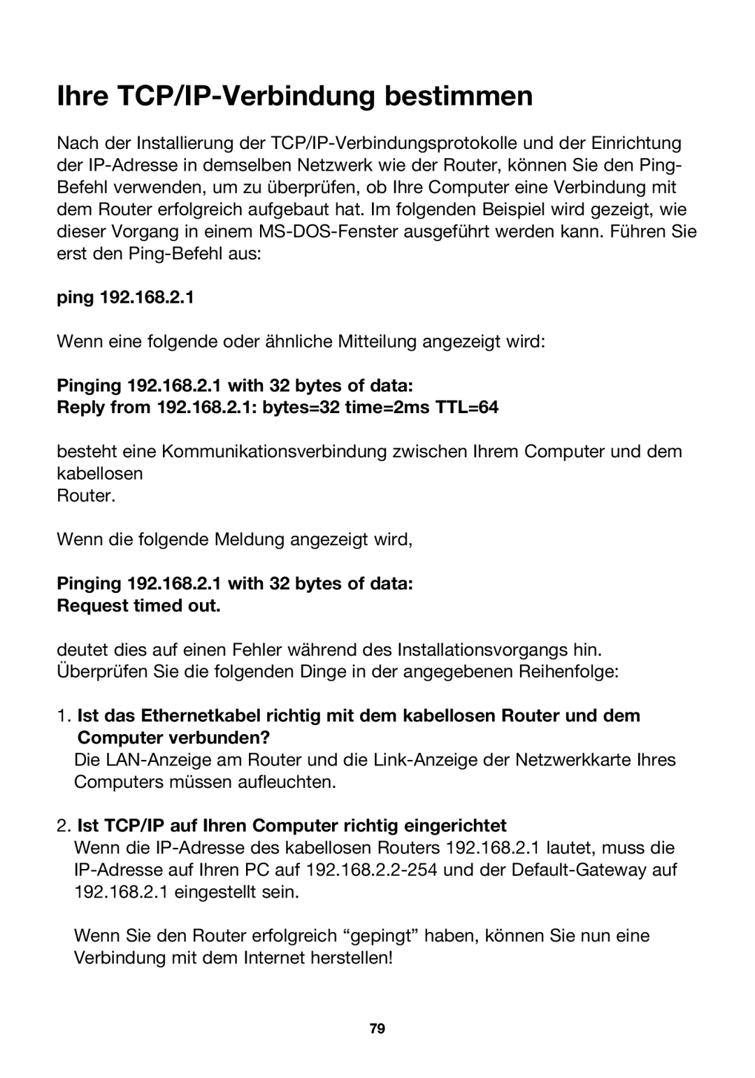 Belkin P74847ea-A, F5D7230ea4-E Ihre TCP/IP-Verbindung bestimmen, Ist TCP/IP auf Ihren Computer richtig eingerichtet 