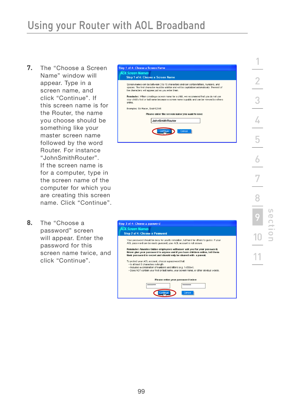 Belkin F5D7231-4 user manual Section 