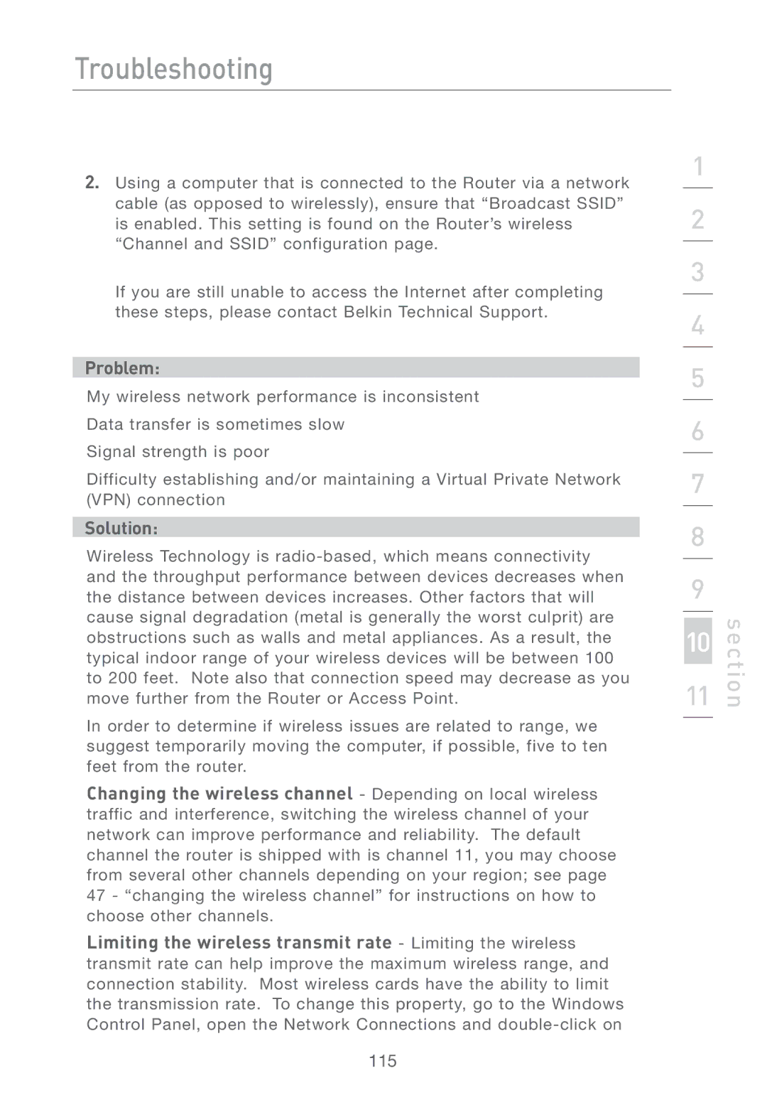 Belkin F5D7231-4 user manual 115 