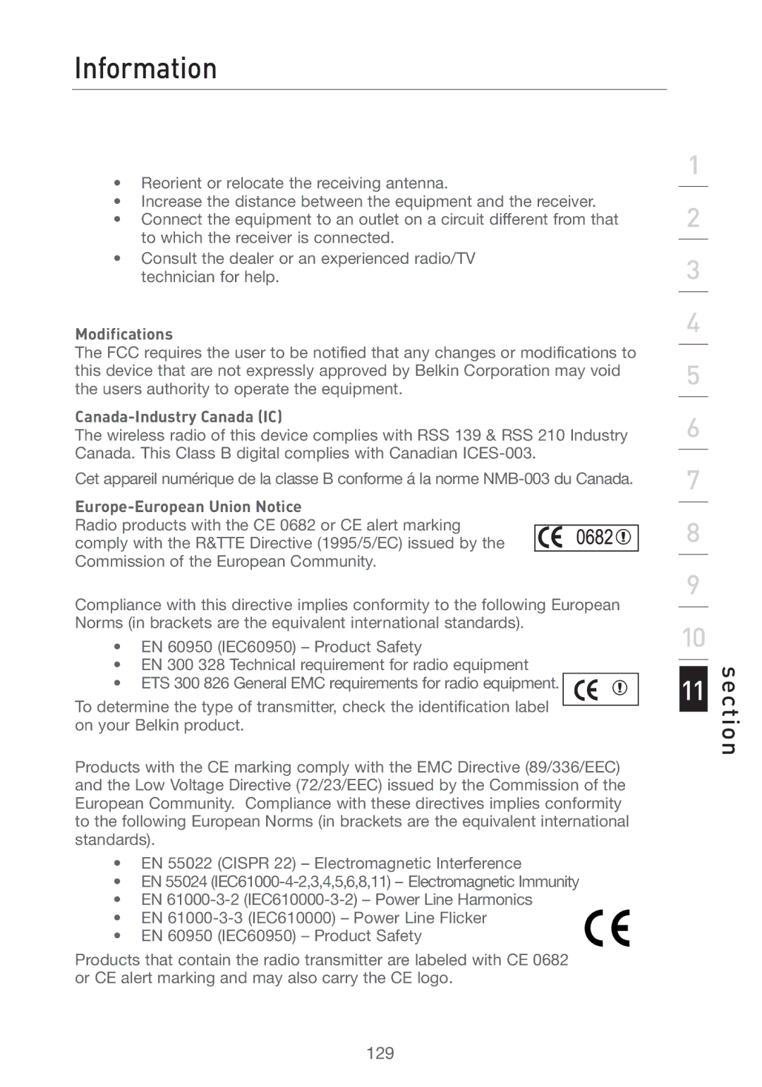 Belkin F5D7231-4 user manual Modifications 