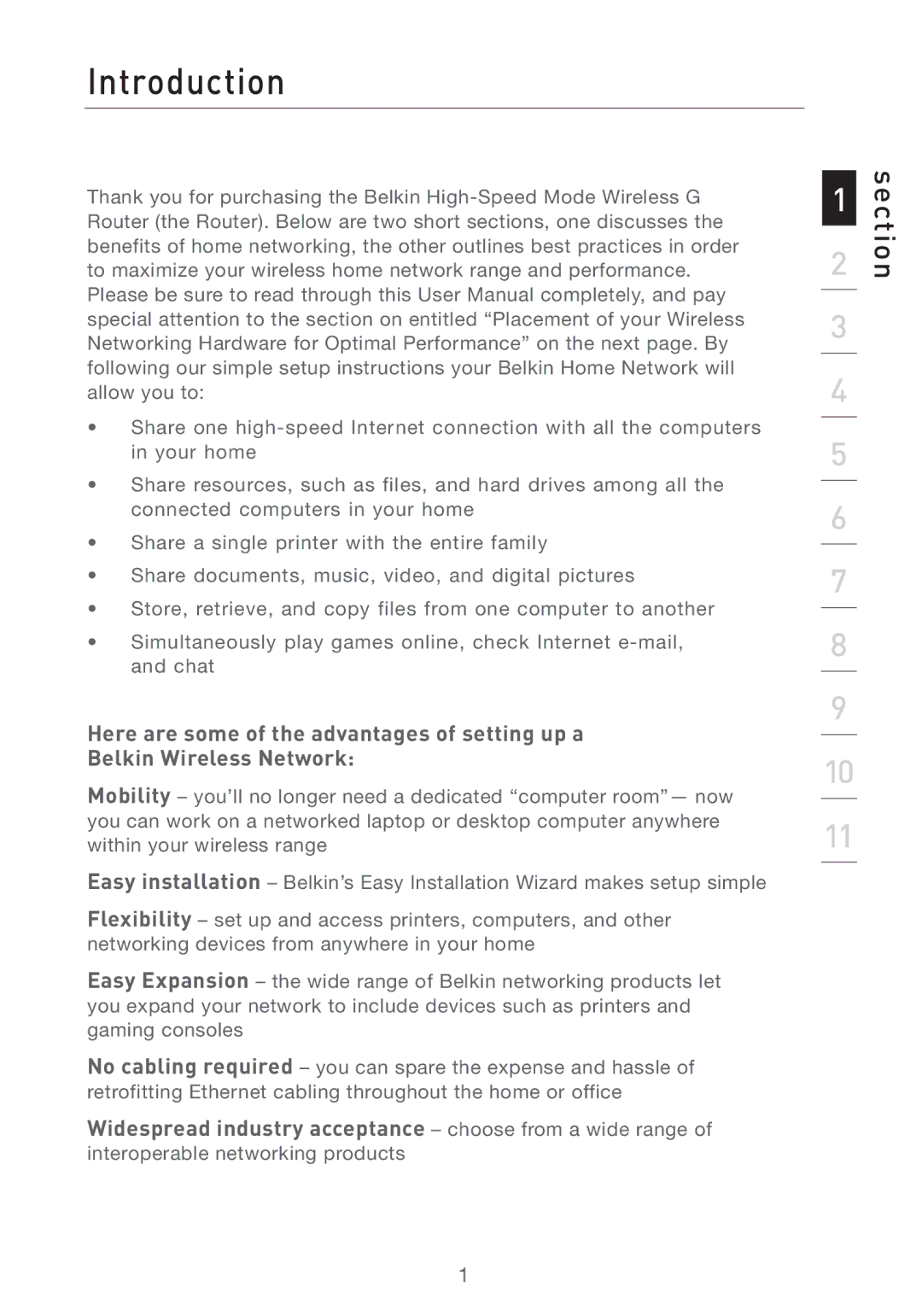 Belkin F5D7231-4 user manual Introduction 