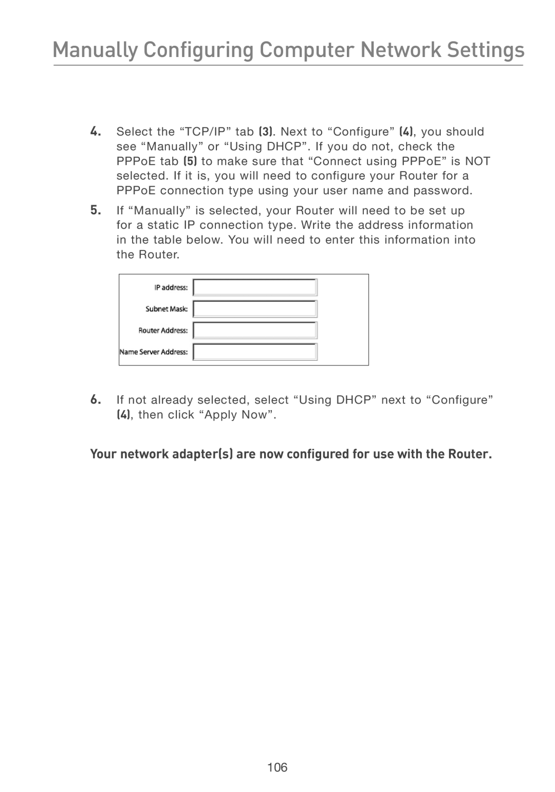 Belkin F5D7231-4P user manual 106 