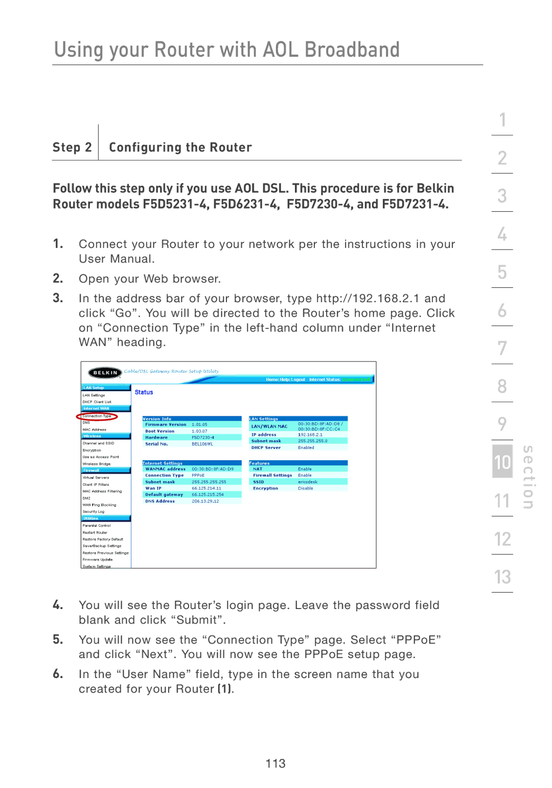 Belkin F5D7231-4P user manual 113 