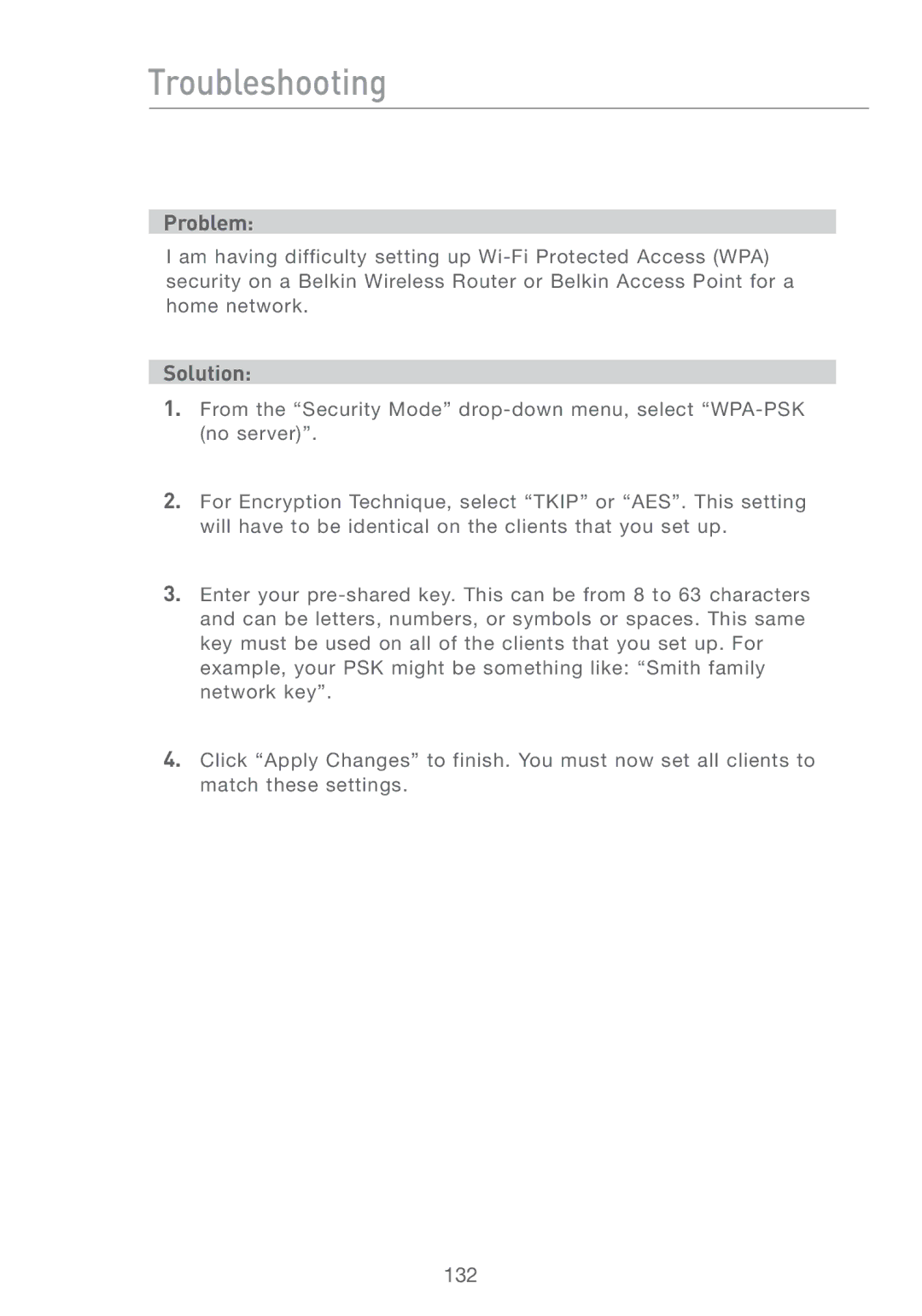 Belkin F5D7231-4P user manual Troubleshooting 