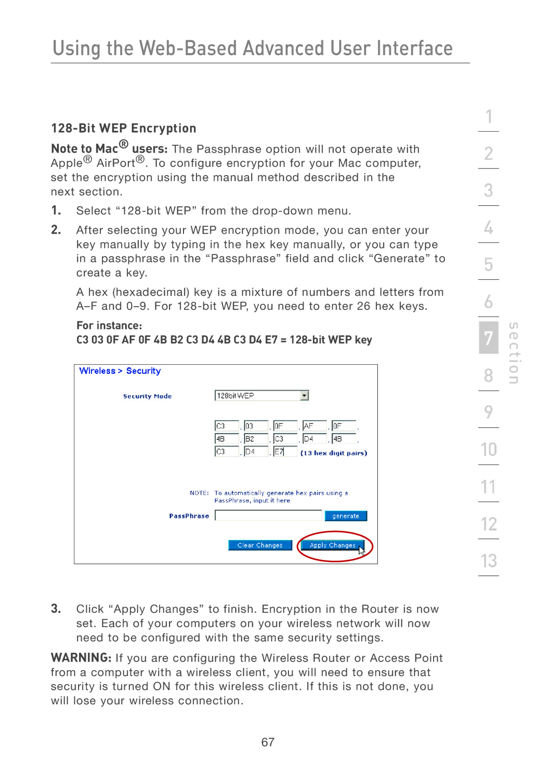 Belkin F5D7231-4P user manual Using the Web-Based Advanced User Interface 