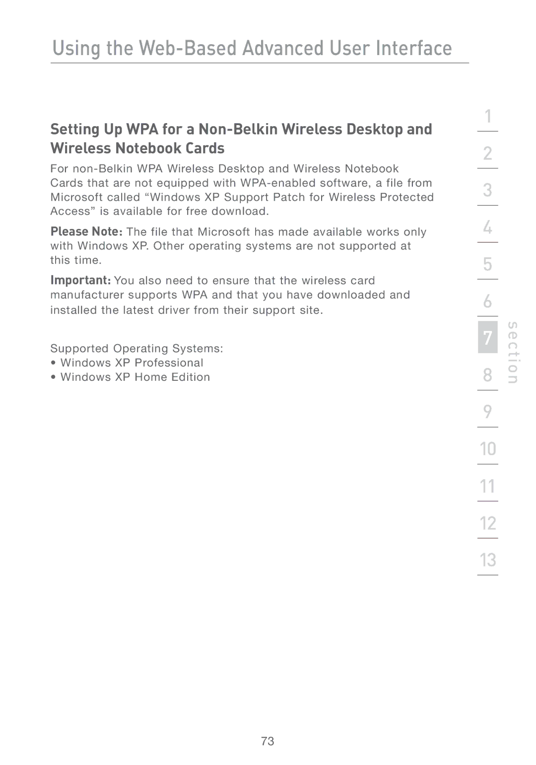 Belkin F5D7231-4P user manual Using the Web-Based Advanced User Interface 