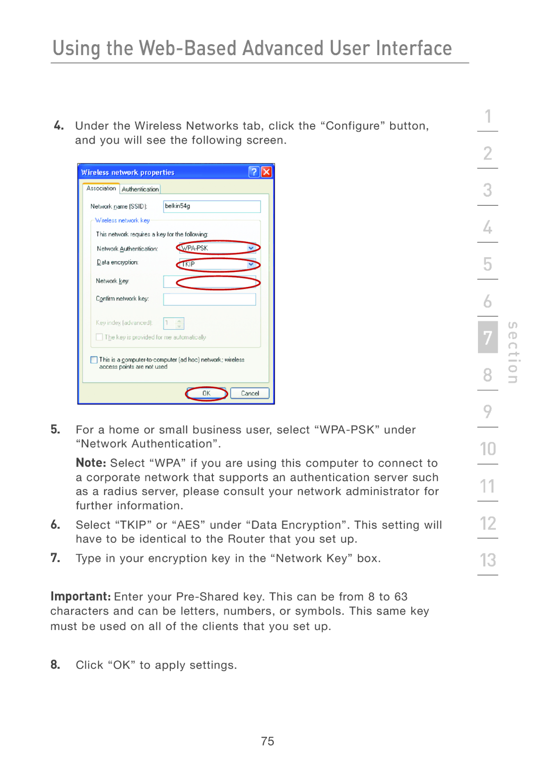 Belkin F5D7231-4P user manual Using the Web-Based Advanced User Interface 