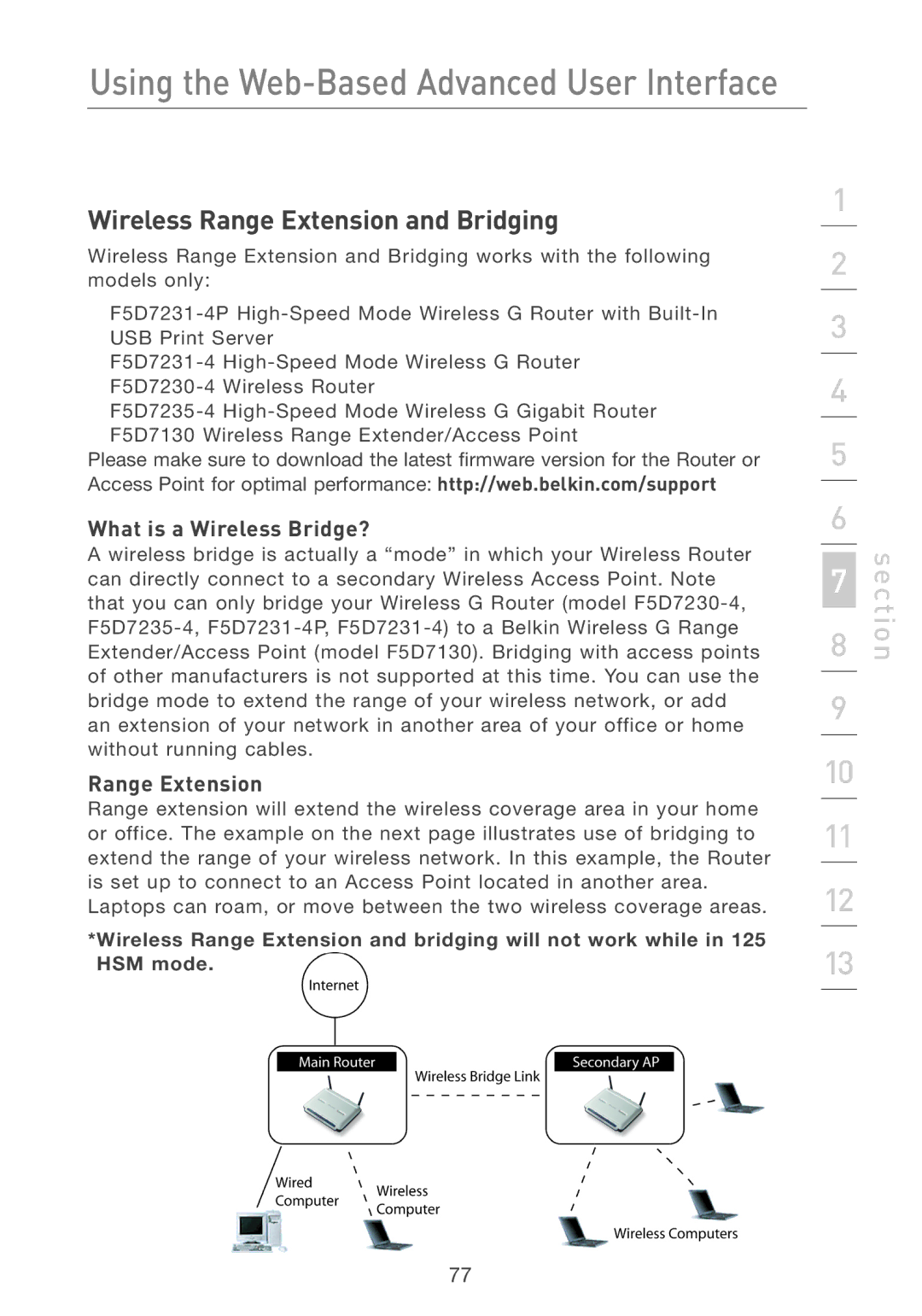 Belkin F5D7231-4P user manual What is a Wireless Bridge?, Range Extension 