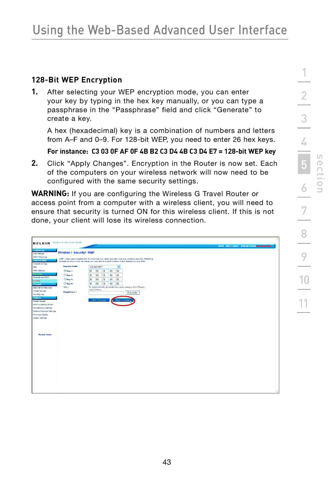 Belkin F5D7233 user manual Using the Web-Based Advanced User Interface 