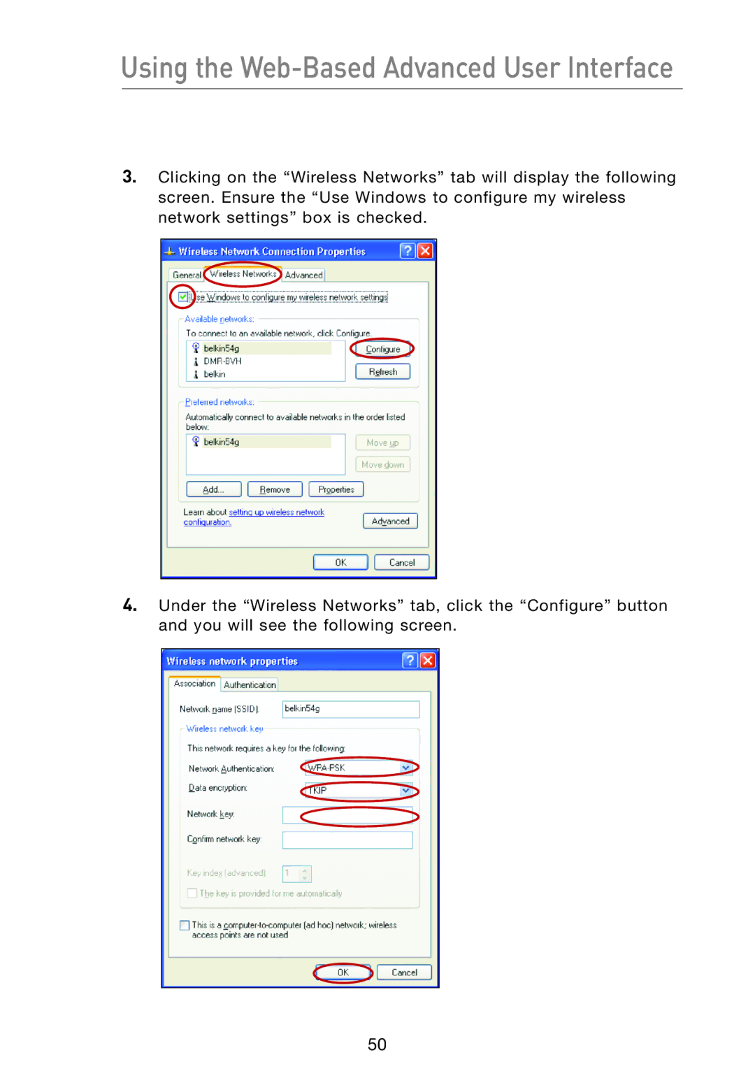 Belkin F5D7233 user manual Using the Web-Based Advanced User Interface 